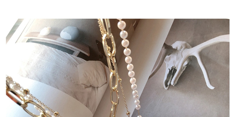 Fashion Gold Pearl Necklace,Multi Strand Necklaces