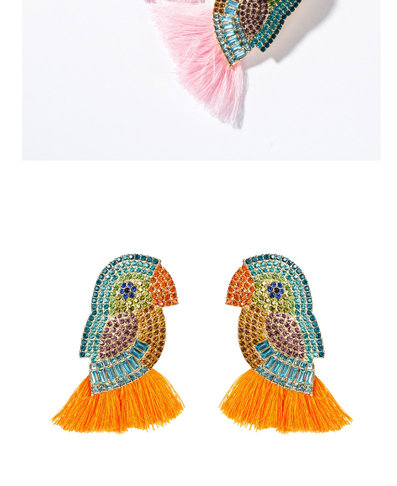 Fashion Red Diamond Acrylic Parrot Bird Earrings,Drop Earrings