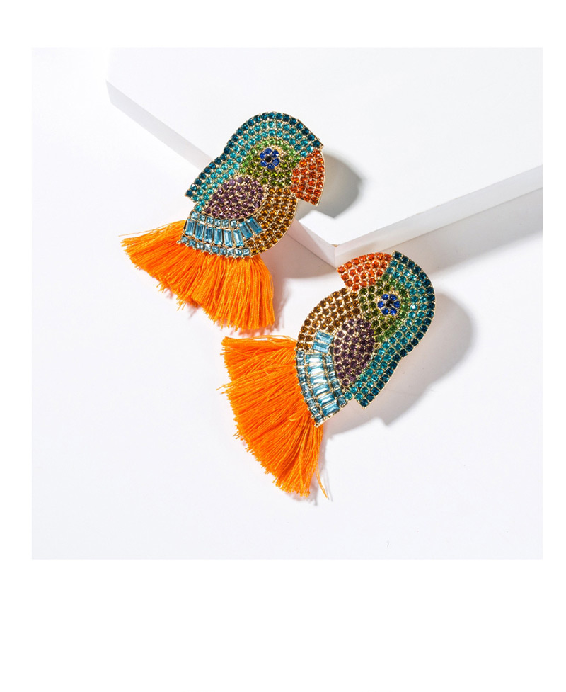 Fashion Blue Diamond Acrylic Parrot Bird Earrings,Drop Earrings