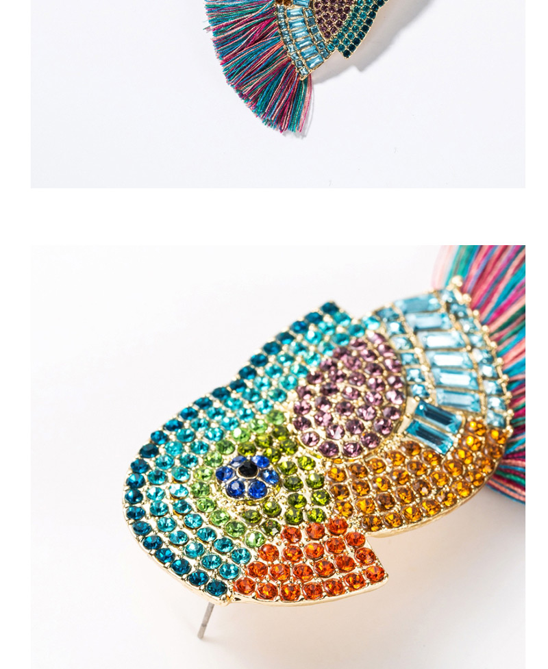 Fashion Blue Diamond Acrylic Parrot Bird Earrings,Drop Earrings