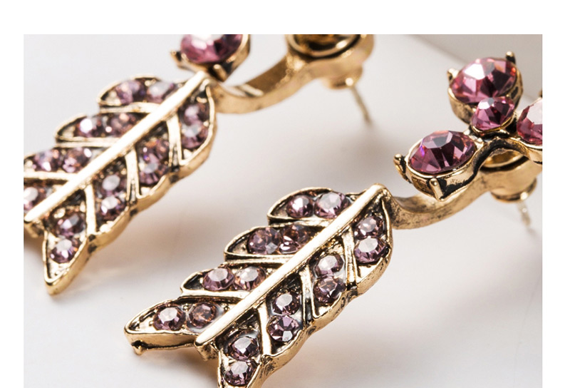 Fashion Pink  Silver Needle Acrylic Diamond Cupid Arrow Stud Earrings,Drop Earrings