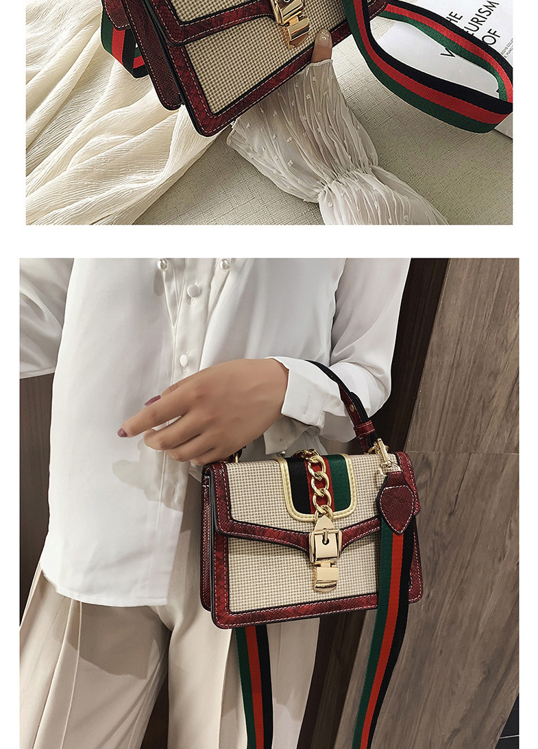 Fashion Red Broadband Hand Strap Locking Shoulder Bag,Handbags
