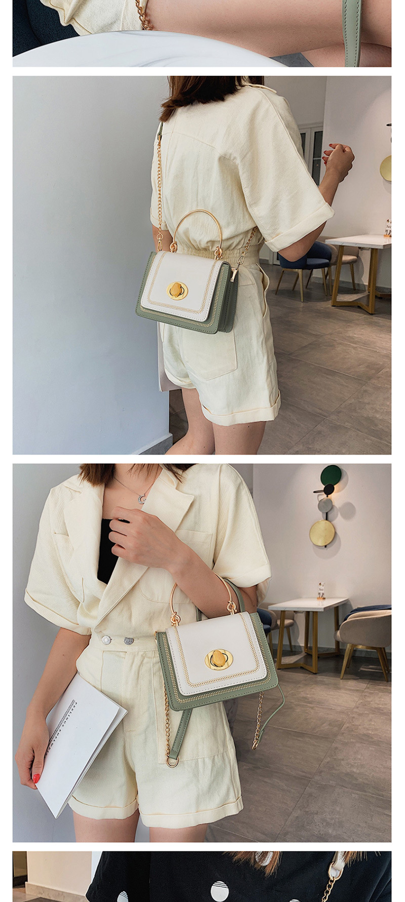 Fashion Green Hand Chain Single Shoulder Messenger Bag,Handbags