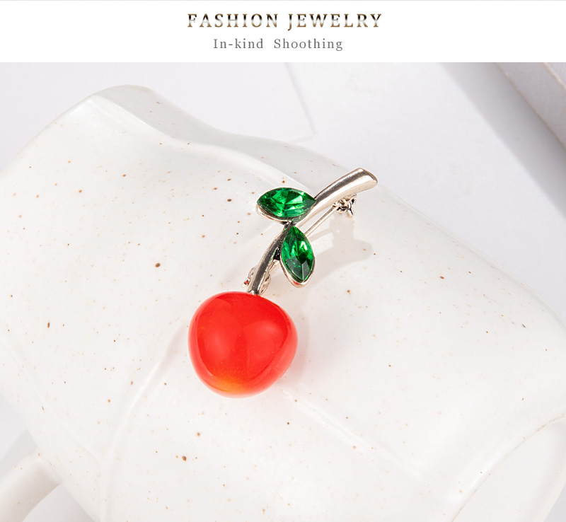 Fashion Cherry Alloy Diamond Cherry Brooch,Korean Brooches