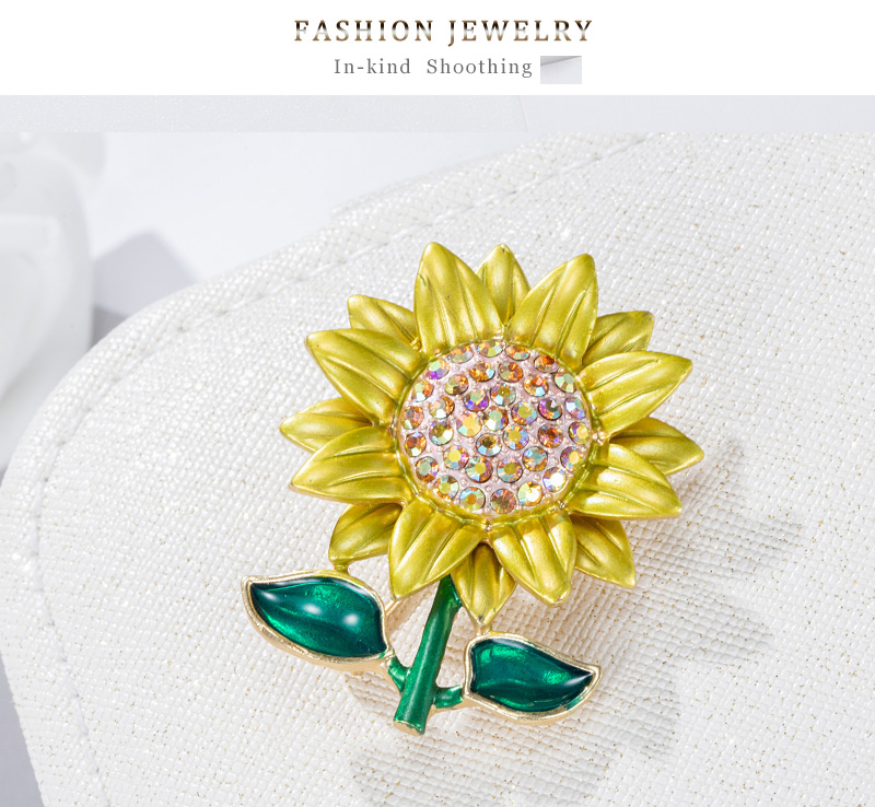 Fashion Sunflower Alloy Sunflower Brooch,Korean Brooches