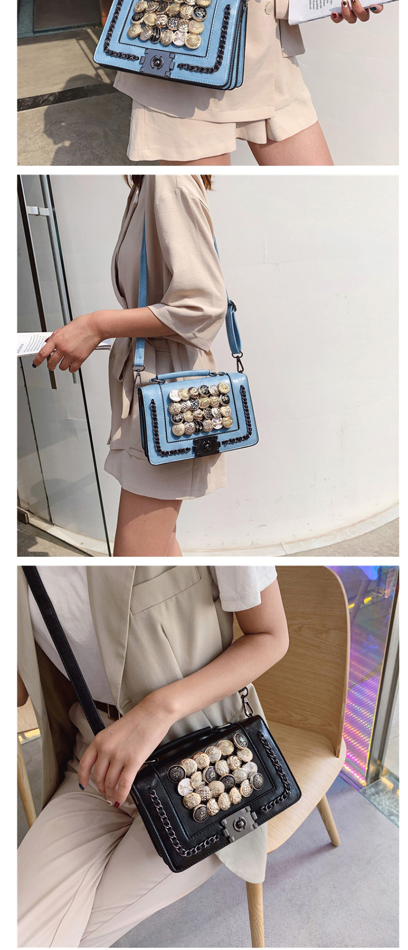 Fashion Blue Diamond Shoulder Bag Shoulder Bag,Handbags