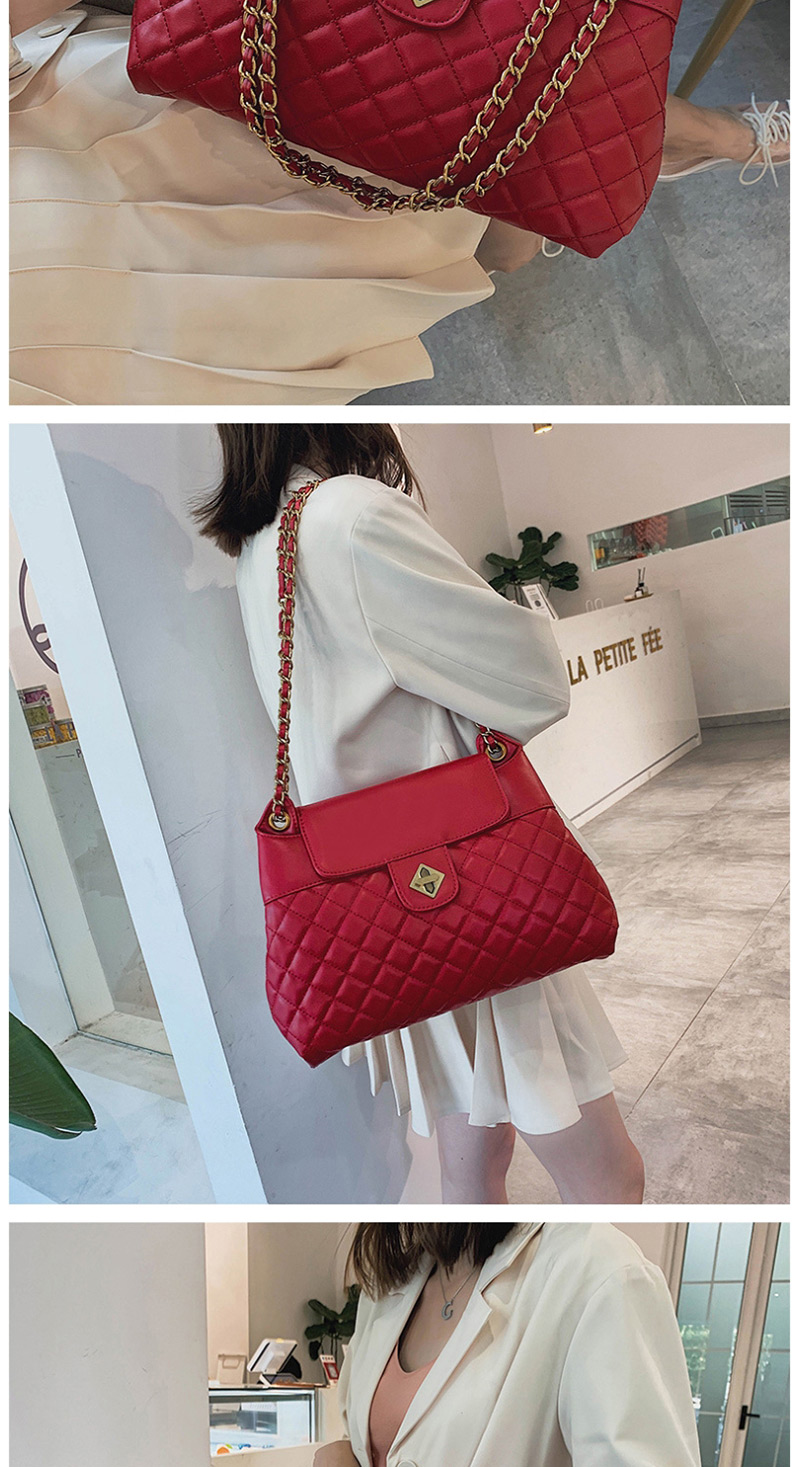 Fashion Red Rhombic Chain Shoulder Bag,Messenger bags
