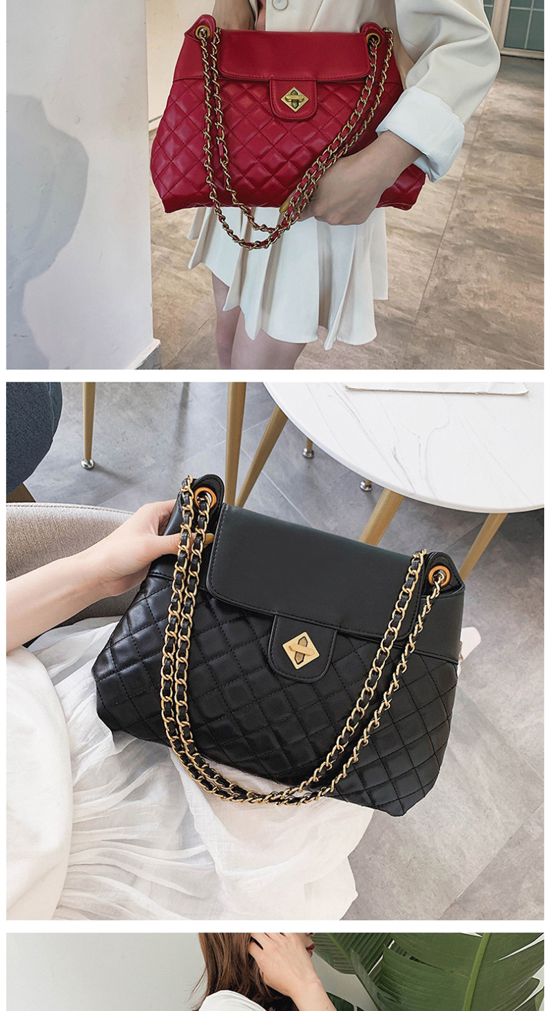 Fashion Creamy-white Rhombic Chain Shoulder Bag,Messenger bags
