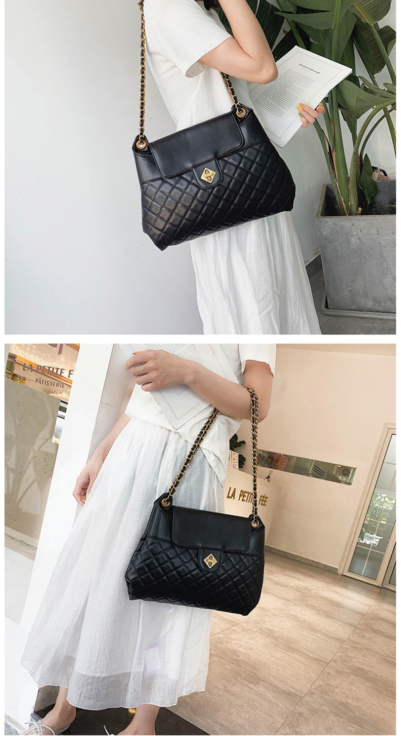 Fashion Black Rhombic Chain Shoulder Bag,Messenger bags