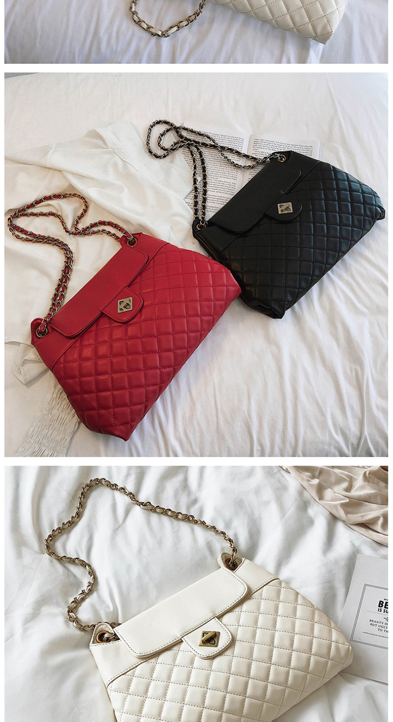Fashion Red Rhombic Chain Shoulder Bag,Messenger bags