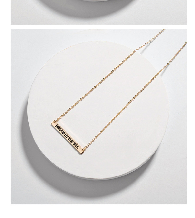 Fashion Be Still Alloy Letter Smudged Rectangular Necklace,Pendants