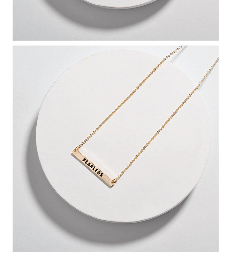 Fashion Dream By The Sea Alloy Letter Smudged Rectangular Necklace,Pendants