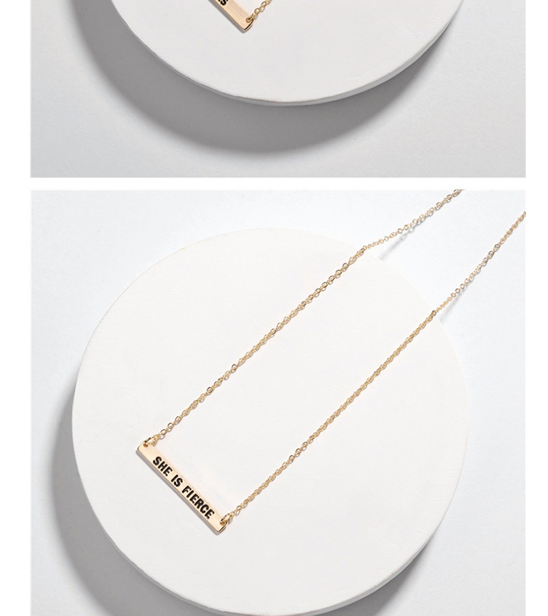 Fashion Beautiful Mess Alloy Letter Smudged Rectangular Necklace,Pendants