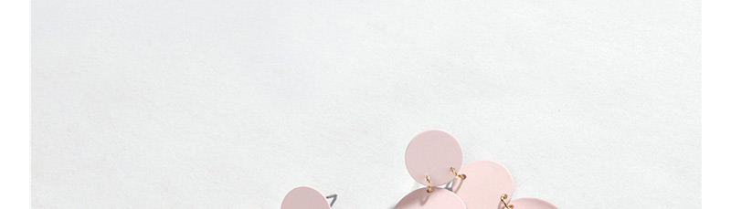 Fashion Pink Round Painted Multi-layer Geometric Earrings,Stud Earrings