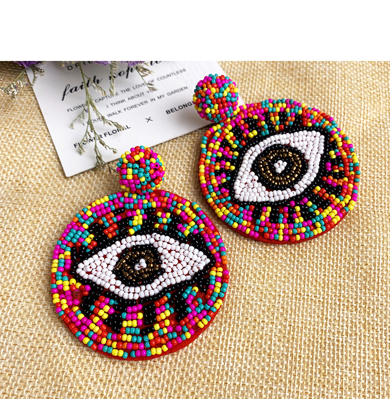 Fashion Color Non-woven Rice Beads Eye Studs,Drop Earrings
