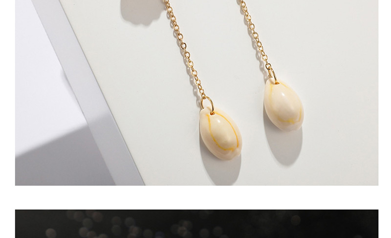 Fashion Gold Alloy Shell Pearl Tassel Shell Earrings,Drop Earrings