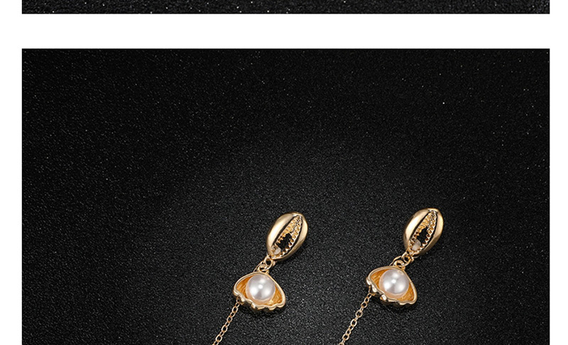 Fashion Gold Alloy Shell Pearl Tassel Shell Earrings,Drop Earrings