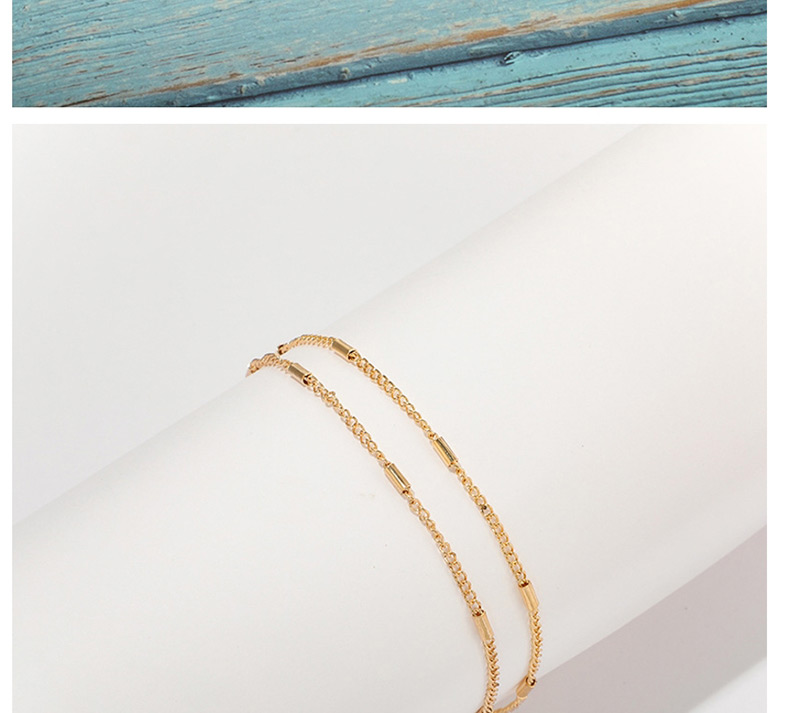 Fashion Gold Beaded Alloy Chain Multi-layered Anklet,Fashion Anklets