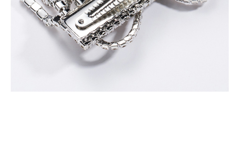 Fashion Silver Acrylic Diamond Bow Love Ring Tassel Hair Clip,Hairpins
