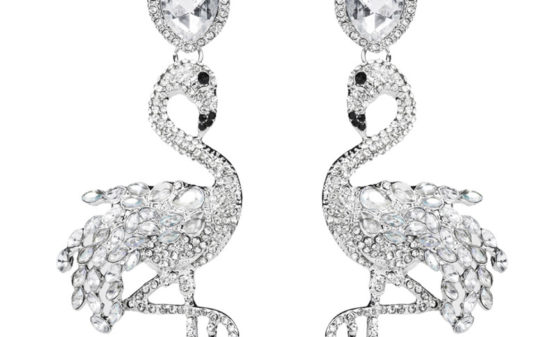 Fashion Flamingo Acrylic Diamond Flamingo Earrings,Drop Earrings