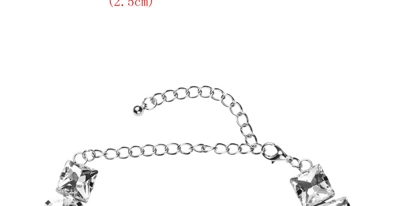 Fashion Silver Drop-shaped Glass Diamond Necklace,Bib Necklaces