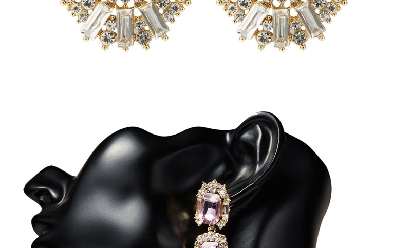Fashion Pink Multi-layer Acrylic Diamond Earrings,Drop Earrings