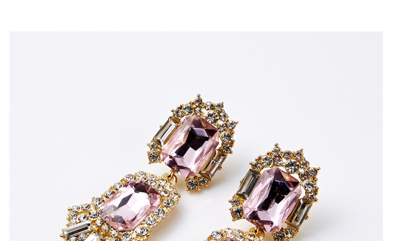 Fashion Pink Multi-layer Acrylic Diamond Earrings,Drop Earrings