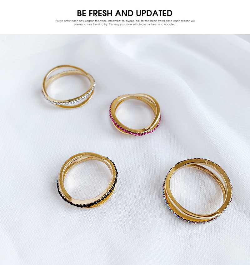 Fashion Rose Red Alloy Diamond X Shape Ring,Fashion Rings