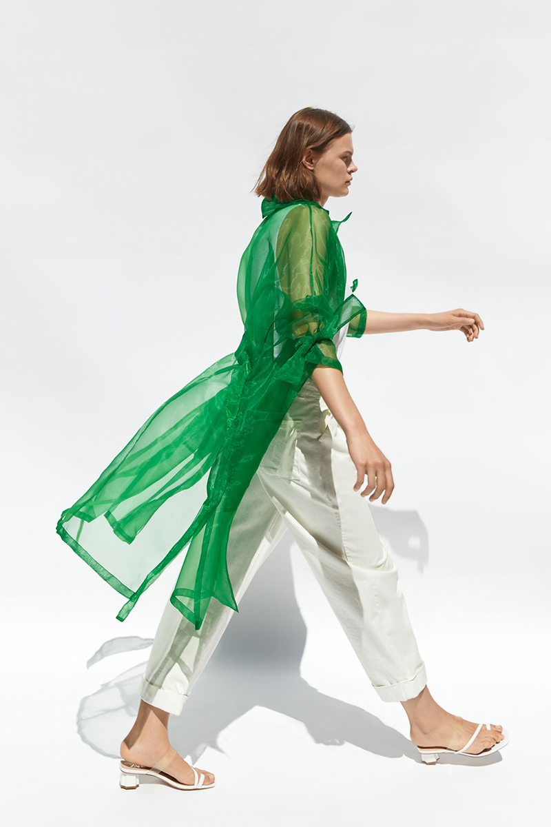 Fashion Green Transparent Hard Gauze Sun Protection Clothing,Sunscreen Shirts