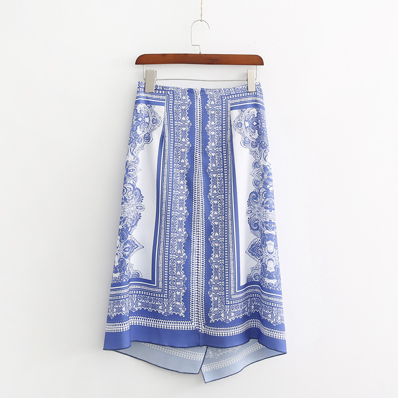 Fashion Blue Satin Skirt,Skirts