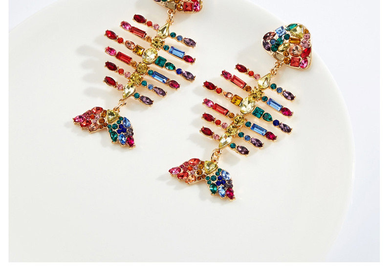 Fashion Color Full Fish Bone Earrings,Drop Earrings