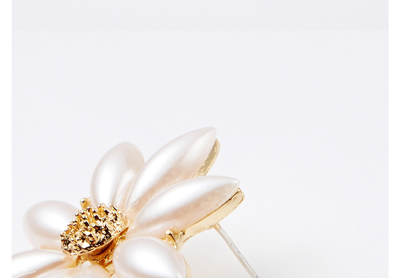 Fashion Flowers Pearl Flower  Silver Needle Stud Earrings,Stud Earrings