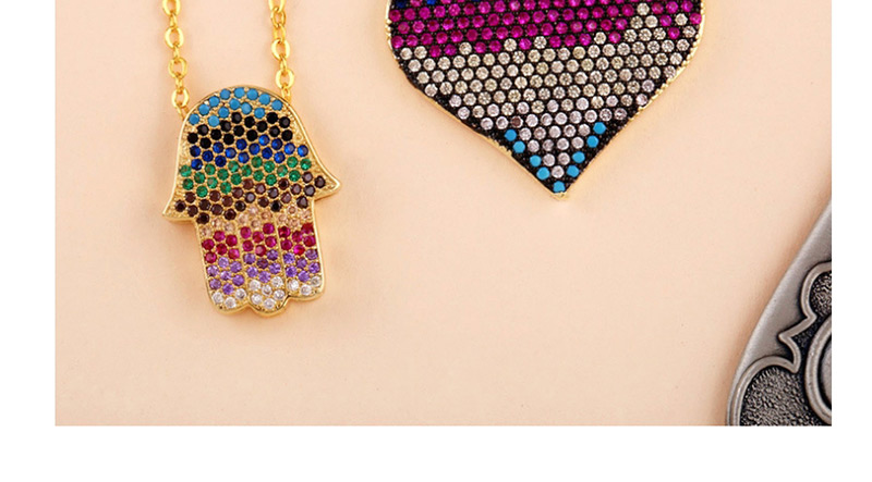 Fashion Purple Love Colored Zircon Love Necklace,Necklaces