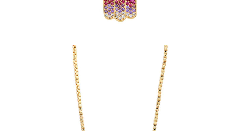 Fashion Purple Love Colored Zircon Love Necklace,Necklaces
