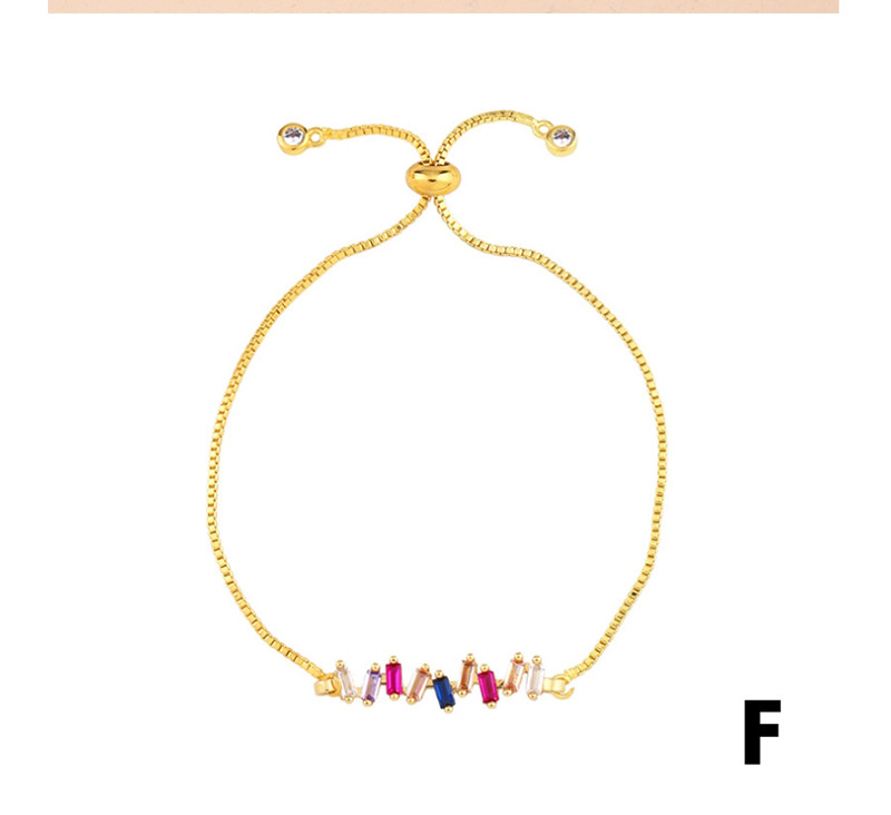 Fashion Gold Micro-inlaid Zircon Box Chain Pull Bracelet,Bracelets