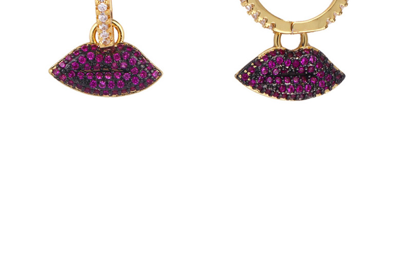 Fashion Golden Lips Lips: Stars: Micro-inlaid Zircon Earrings,Earrings