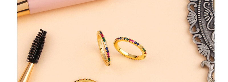 Fashion Gold Zircon Micro-encrusted Diamond Ring,Rings