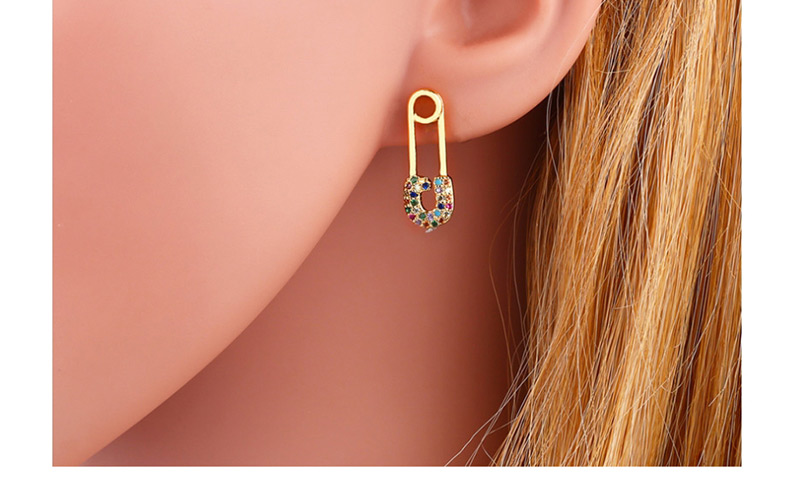 Fashion Golden Pin Pin Earrings,Earrings