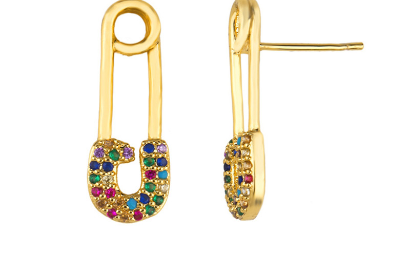 Fashion Golden Pin Pin Earrings,Earrings