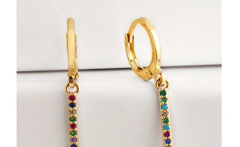 Fashion Golden Strip Cross-studded Earrings,Earrings