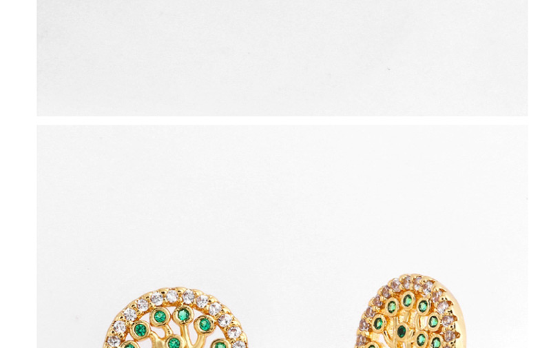 Fashion Golden Palm Zircon Full Diamond Life Tree Earrings,Earrings