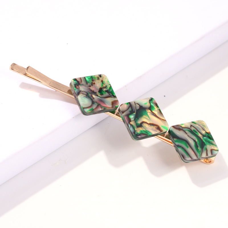 Fashion Gold Prism Alloy Resin Conch Irregular Hair Clip Set,Hairpins
