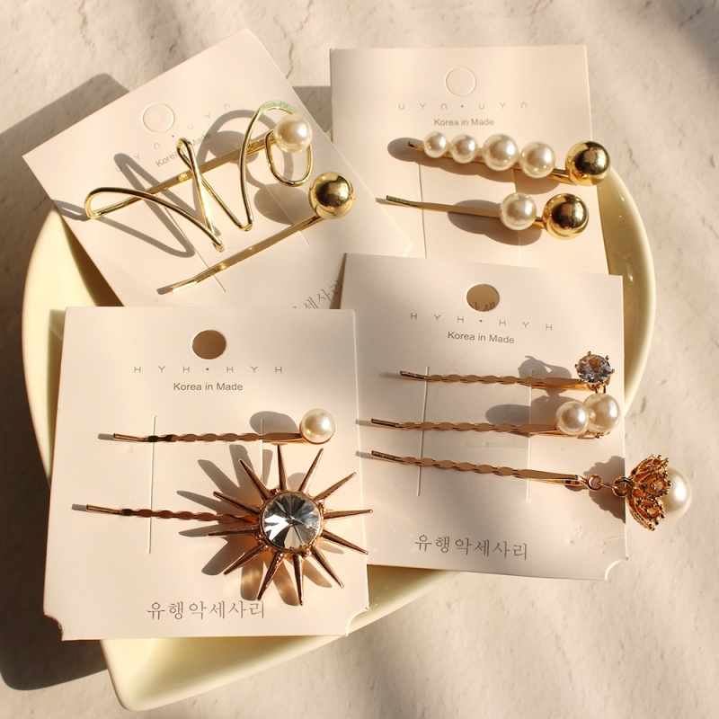Fashion Golden Pearl Two-piece Alloy Imitation Pearl Hairpin Set,Hairpins