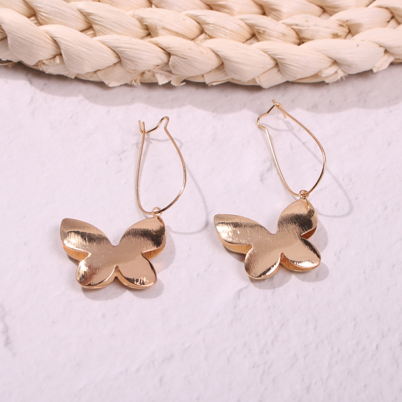Fashion Golden Butterfly Alloy Leaf Butterfly Stud Earrings,Drop Earrings