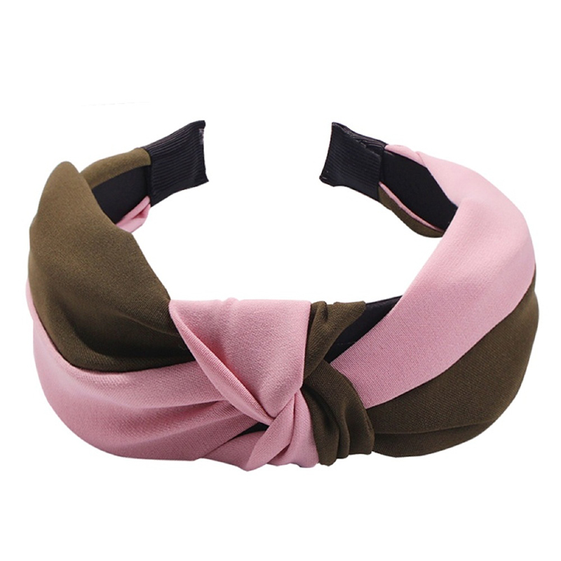 Fashion Pink Greenish Resin Cloth Knotted Headband,Head Band