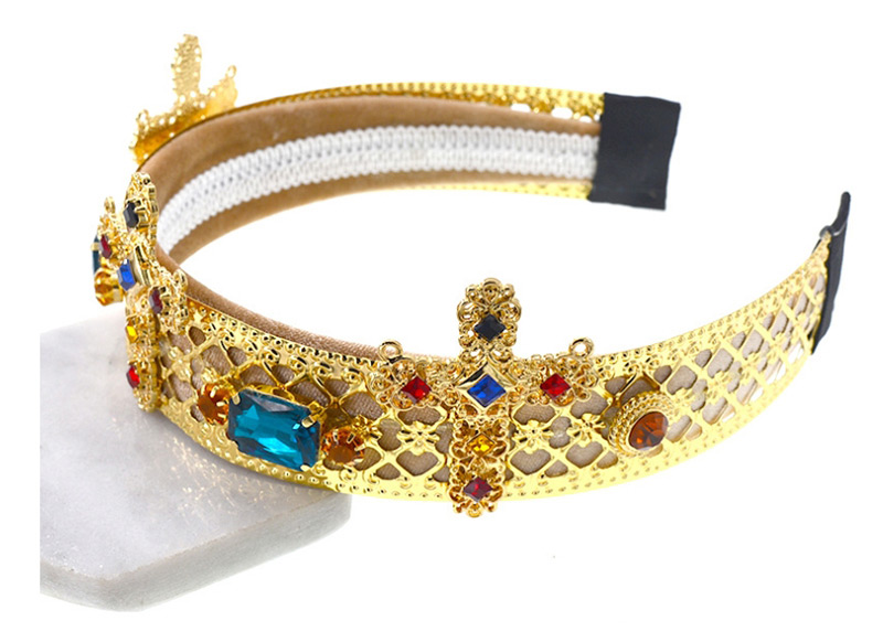 Fashion Gold Crown Diamond Jewel Pearl Headband,Head Band