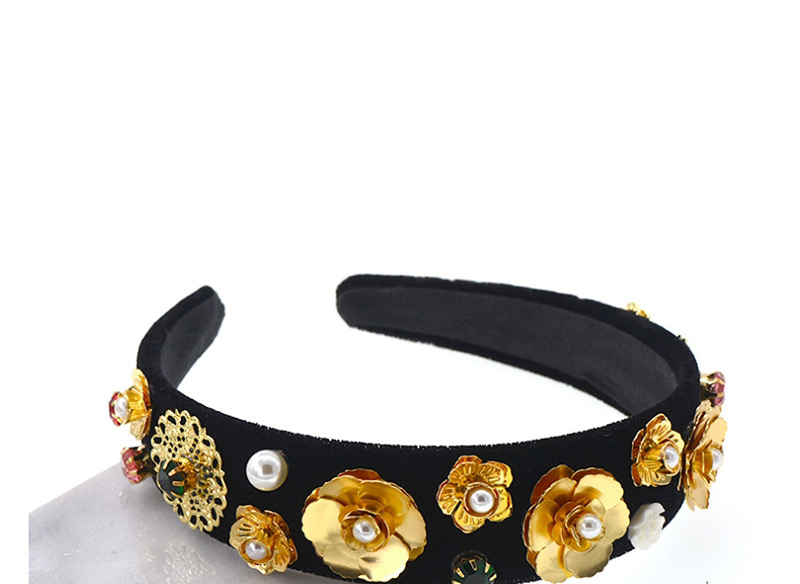 Fashion Black Diamond Flower Velvet Headband,Head Band