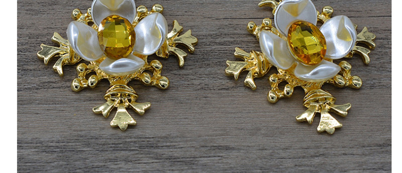 Fashion Gold Chrysanthemum Diamond Earrings,Drop Earrings
