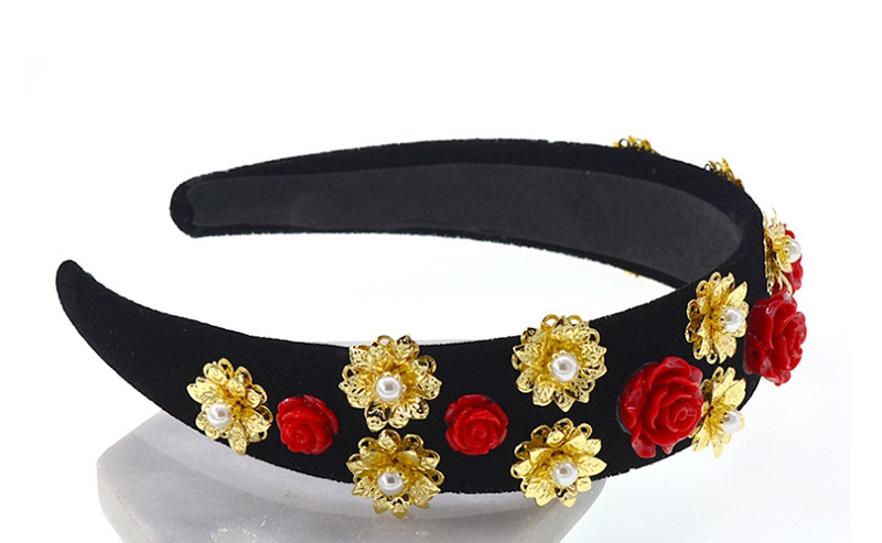Fashion Black Printed Diamond Wide Headband,Head Band