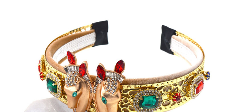 Fashion Gold Printed Diamond Wide Headband,Head Band